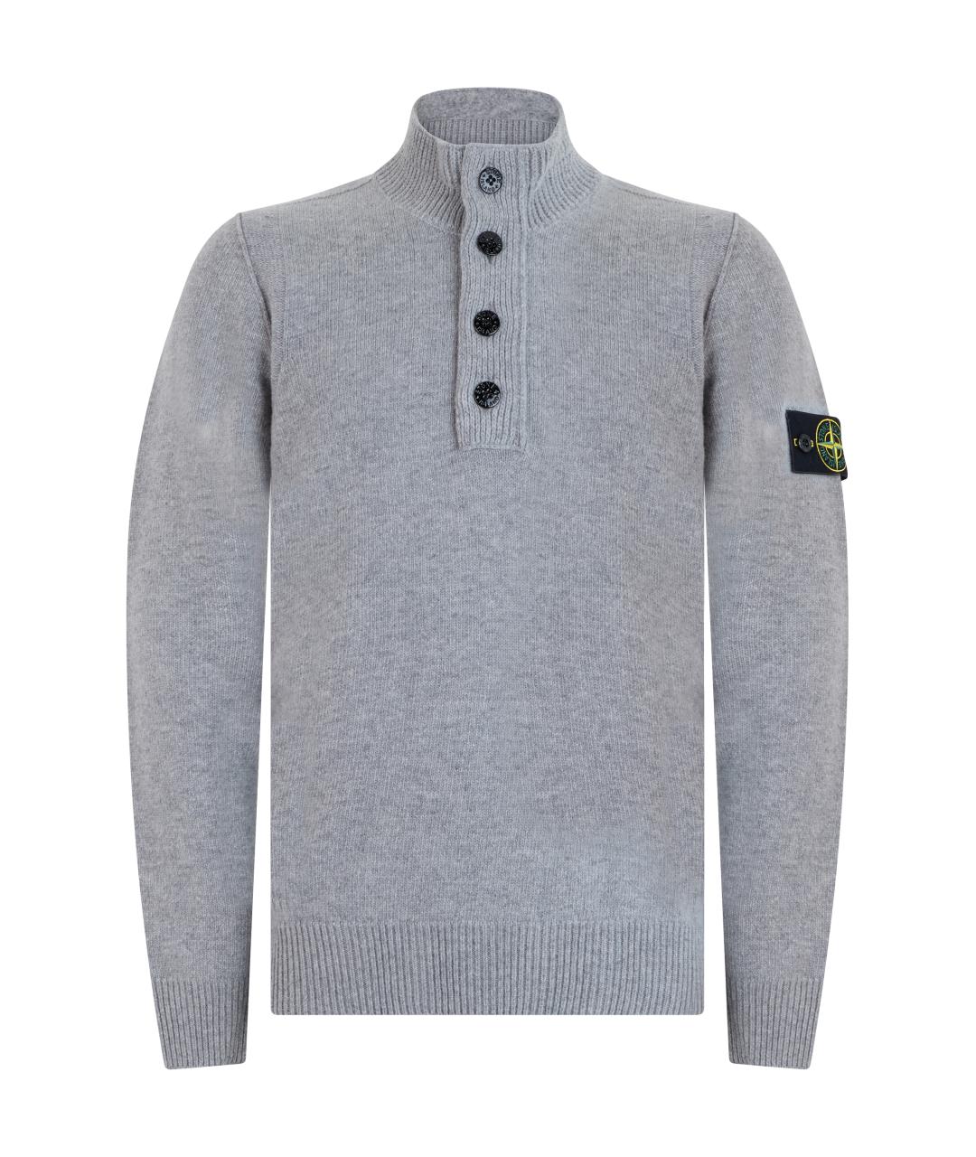 STONE ISLAND Серый шерстяной джемпер / свитер, фото 1