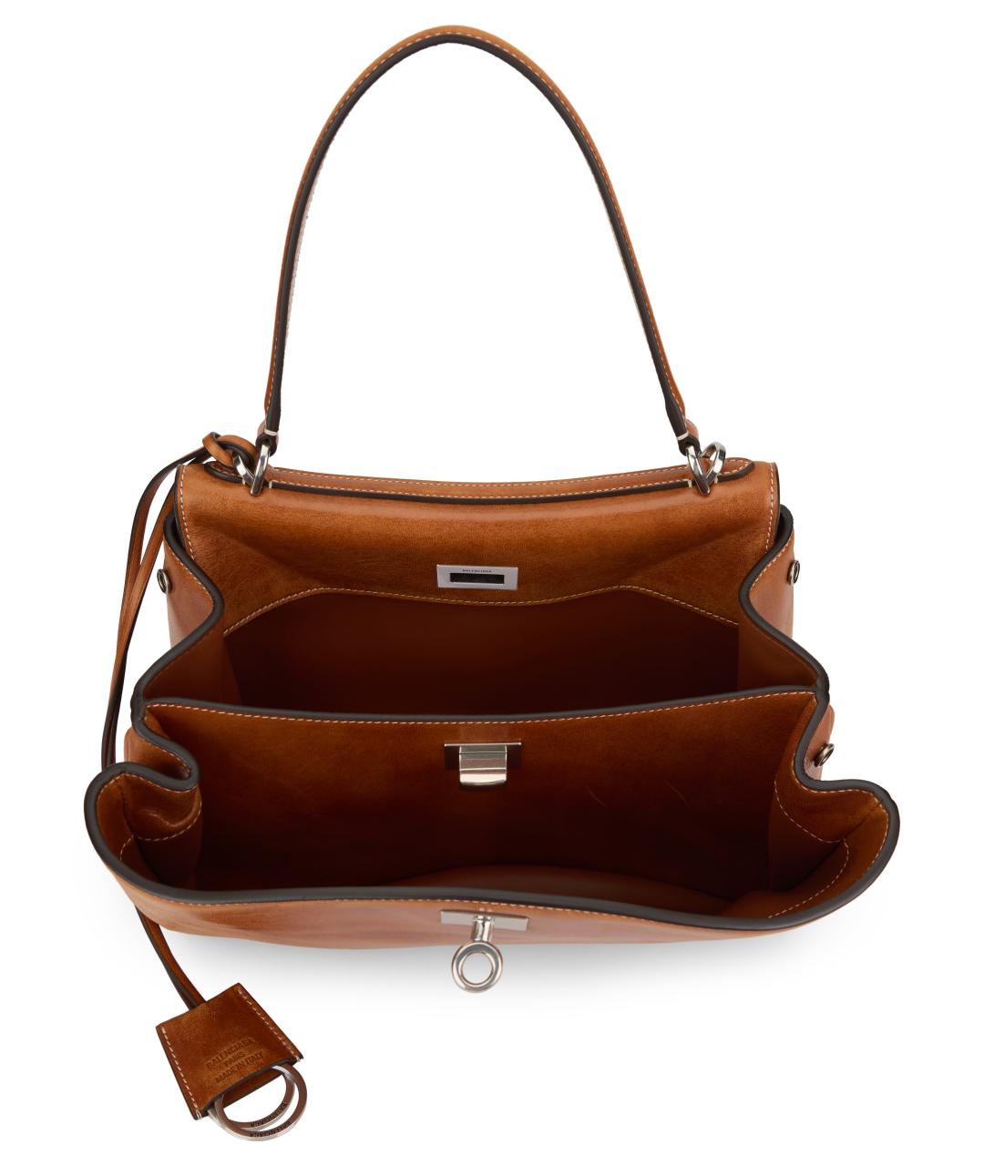 BALENCIAGA Коричневая кожаная сумка тоут, фото 5