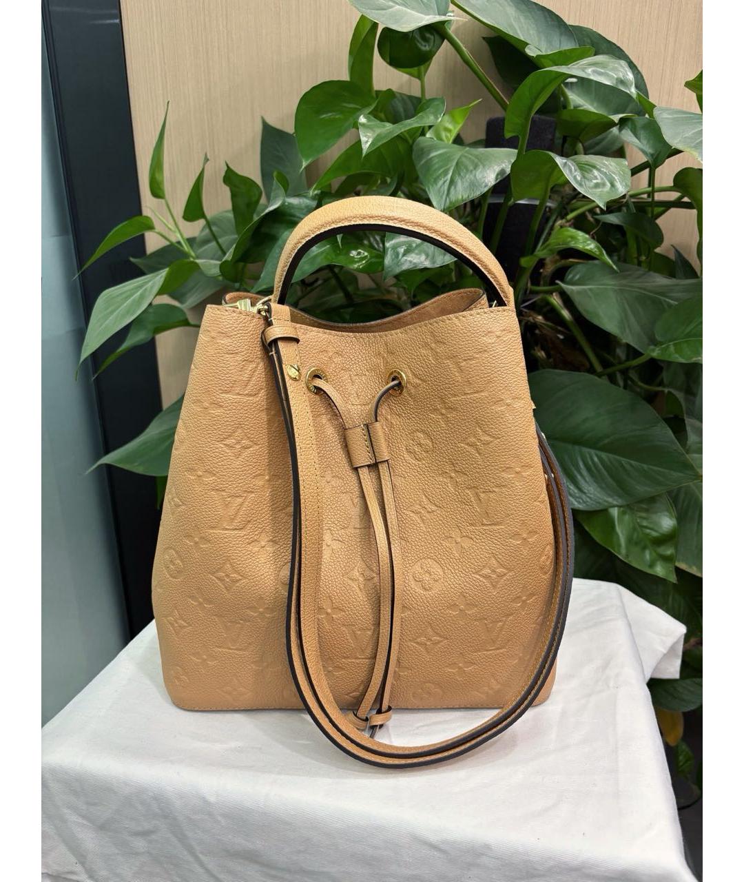 LOUIS VUITTON Бежевая кожаная сумка через плечо, фото 8