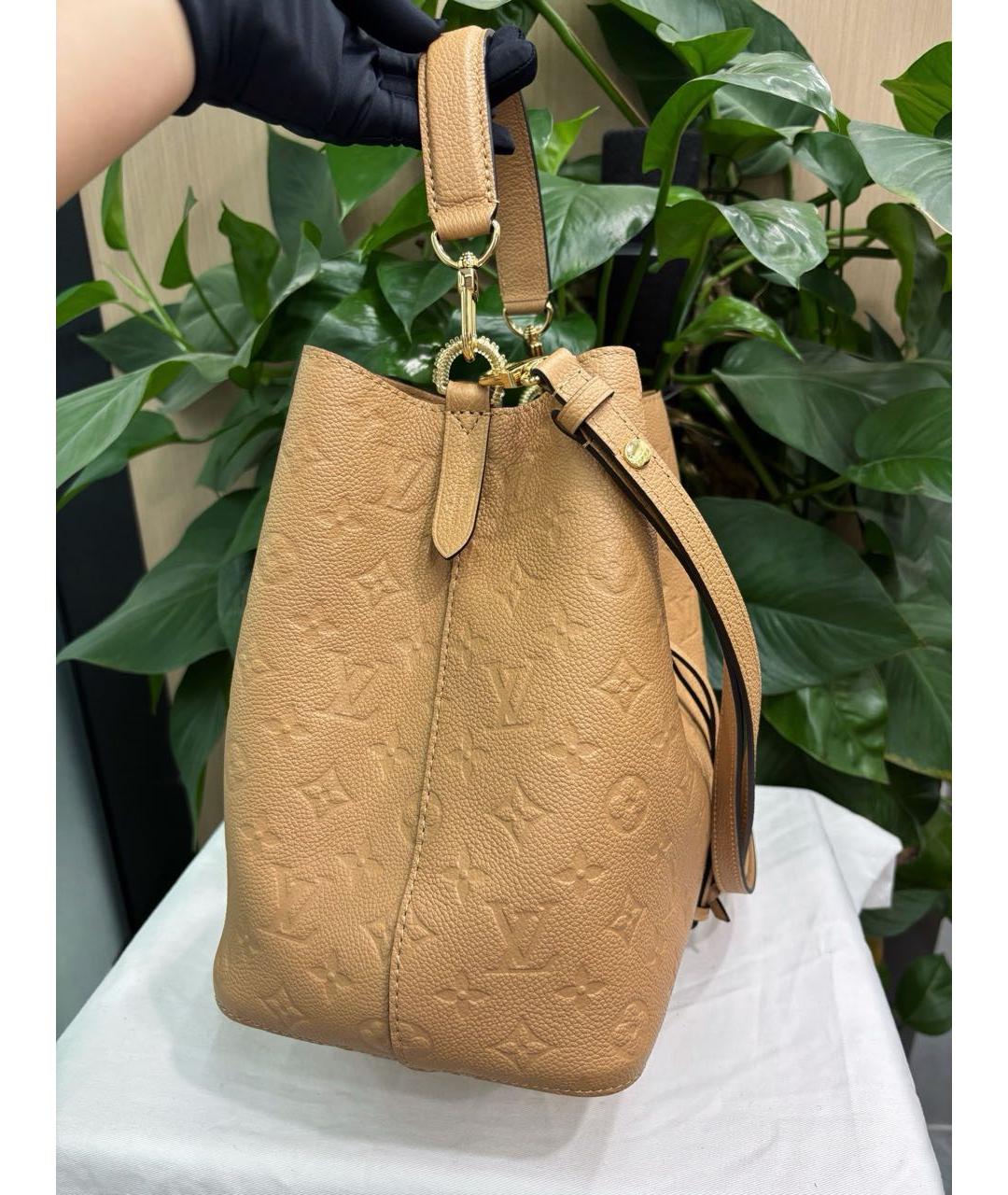 LOUIS VUITTON Бежевая кожаная сумка через плечо, фото 4