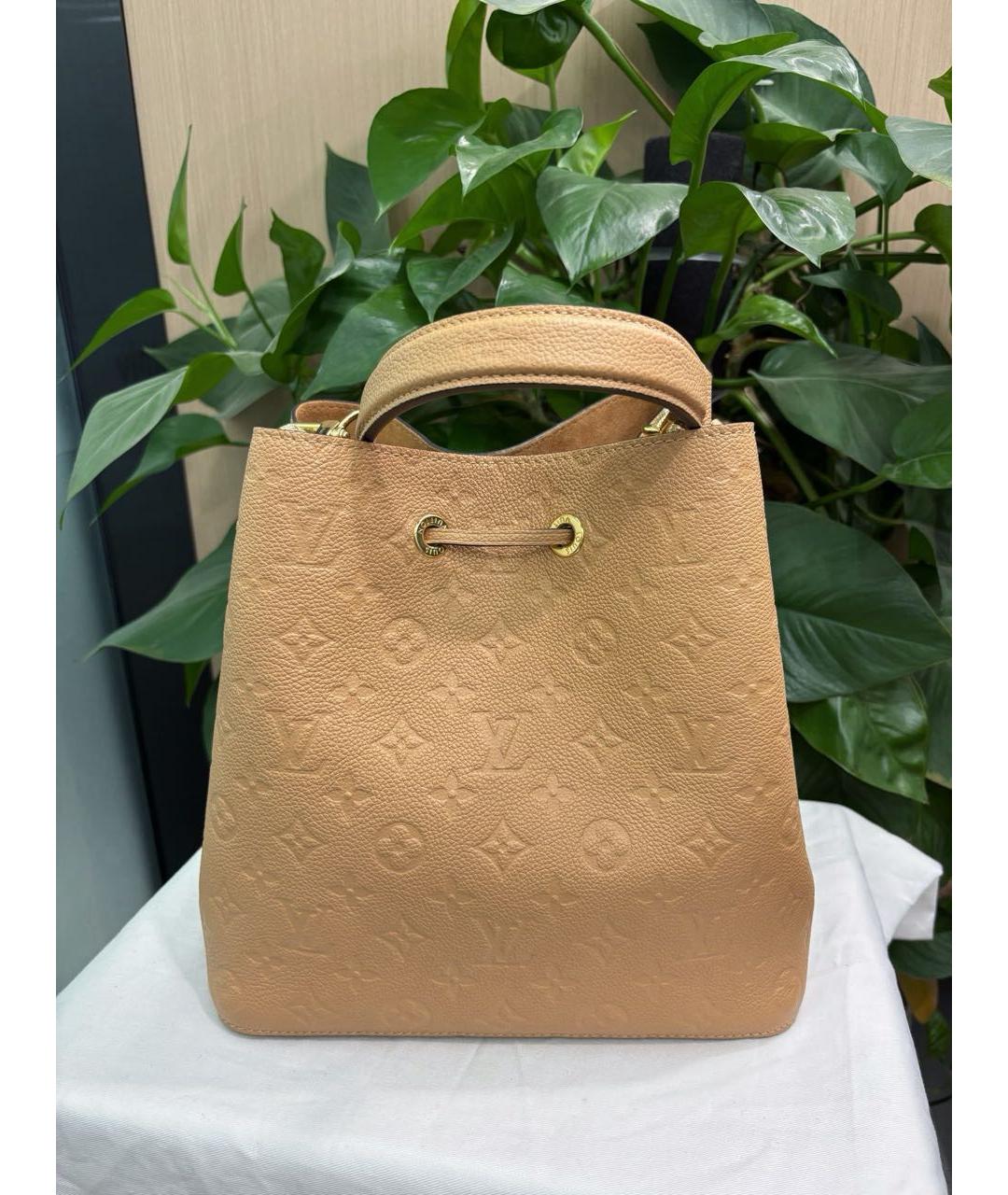 LOUIS VUITTON Бежевая кожаная сумка через плечо, фото 3