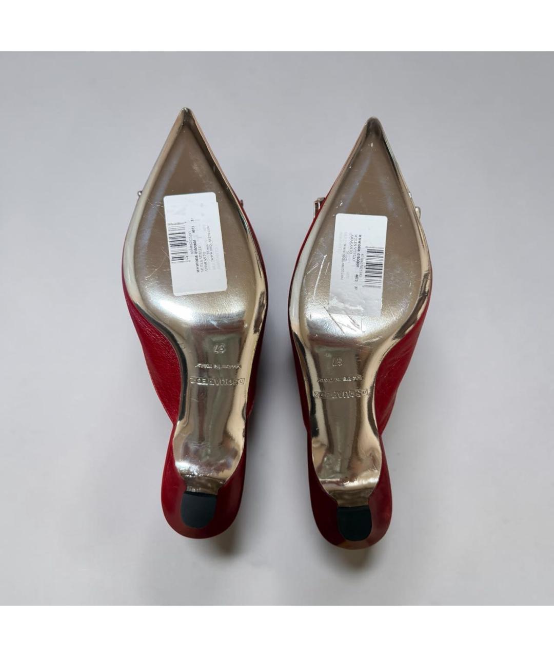 DSQUARED2 Красные мюли из лакированной кожи, фото 3