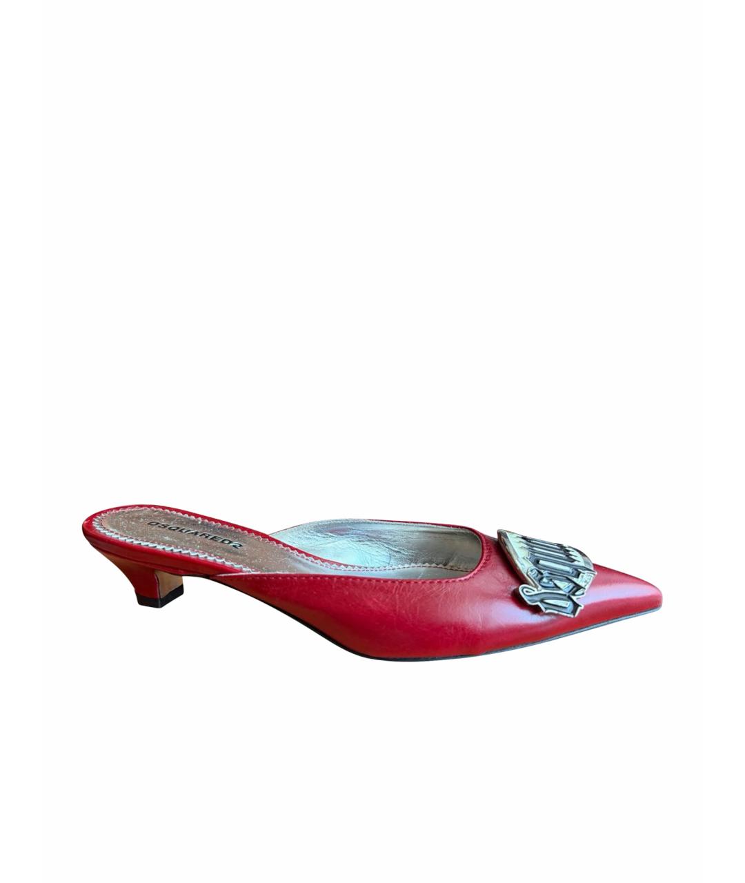 DSQUARED2 Красные мюли из лакированной кожи, фото 1