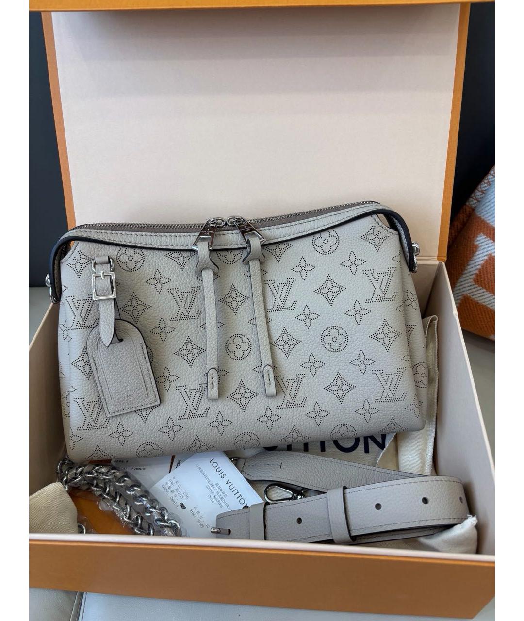 LOUIS VUITTON Серая кожаная сумка через плечо, фото 2
