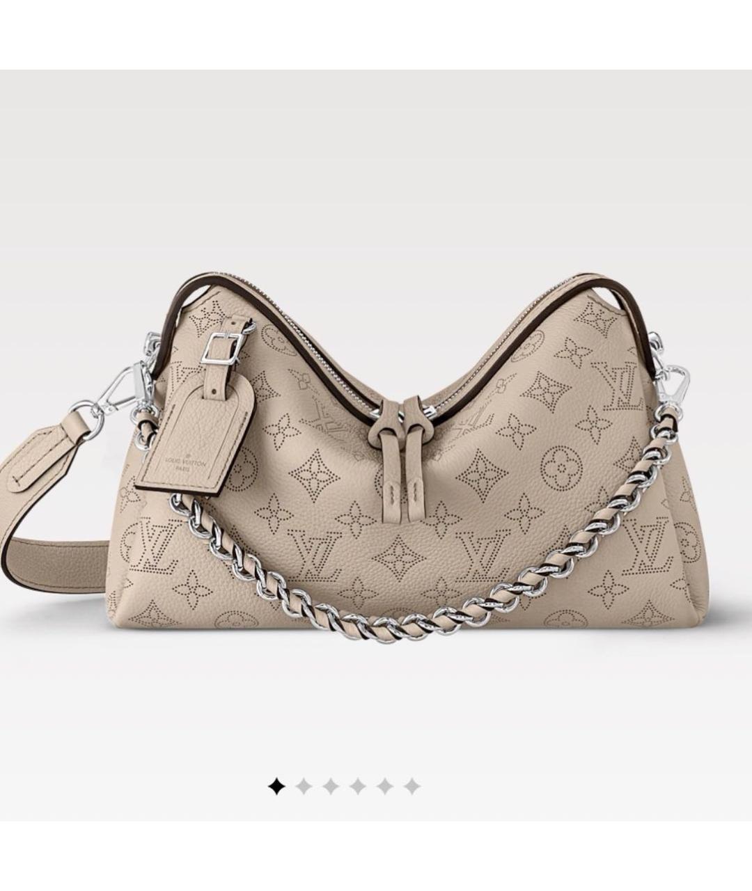 LOUIS VUITTON Серая кожаная сумка через плечо, фото 7