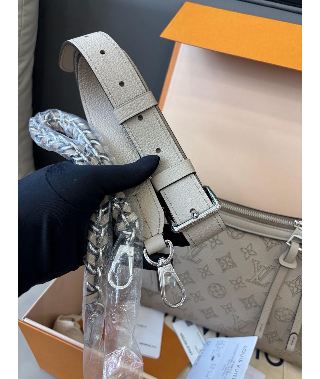 LOUIS VUITTON Серая кожаная сумка через плечо, фото 6