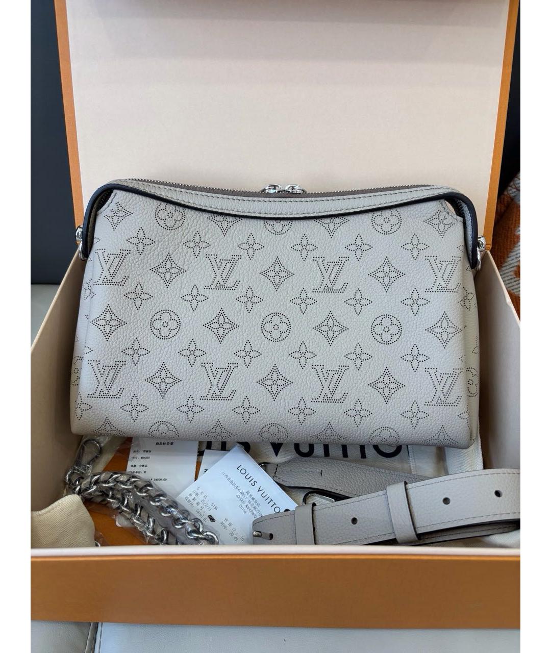 LOUIS VUITTON Серая кожаная сумка через плечо, фото 3