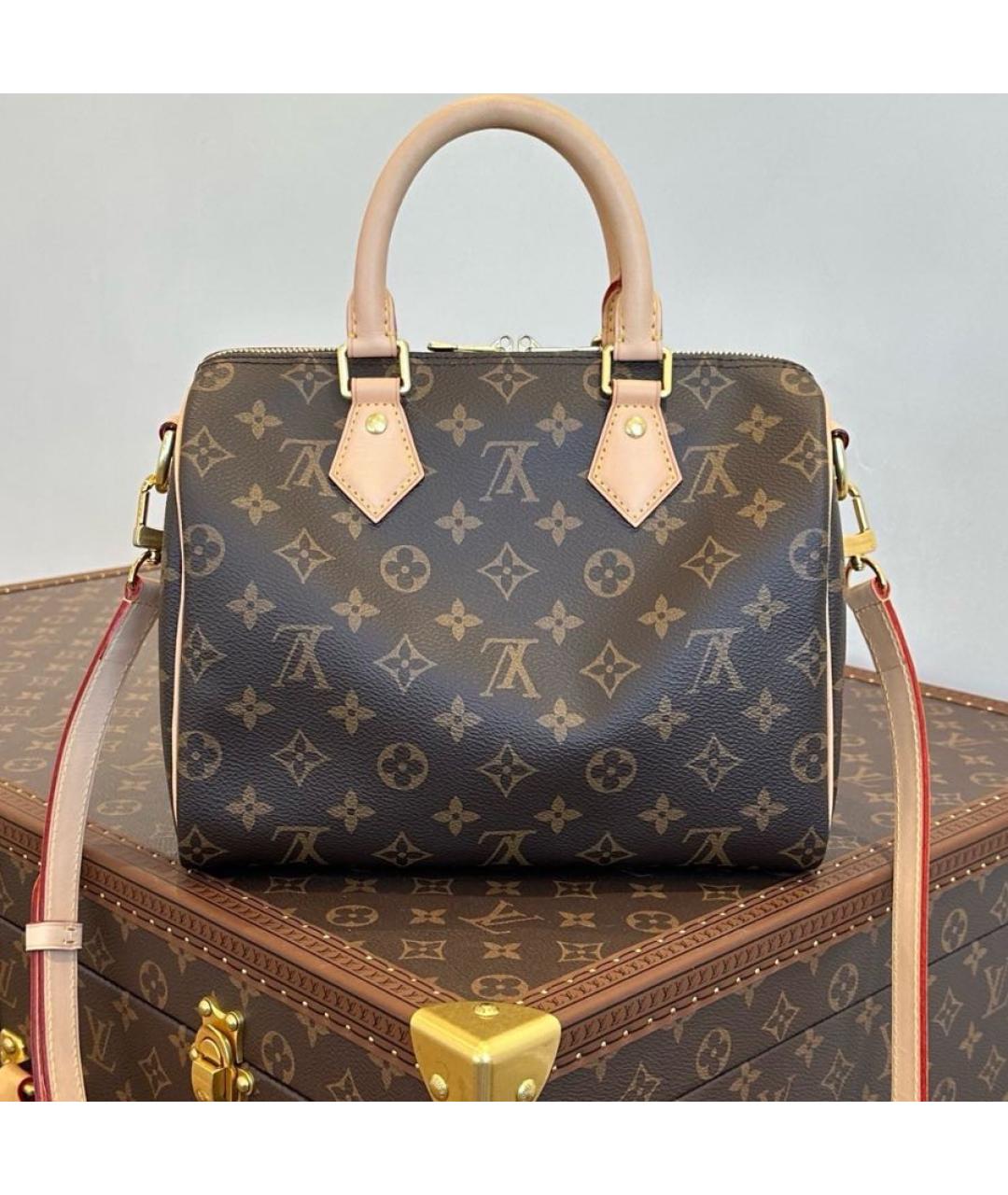 LOUIS VUITTON Коричневая сумка с короткими ручками из канвы, фото 2