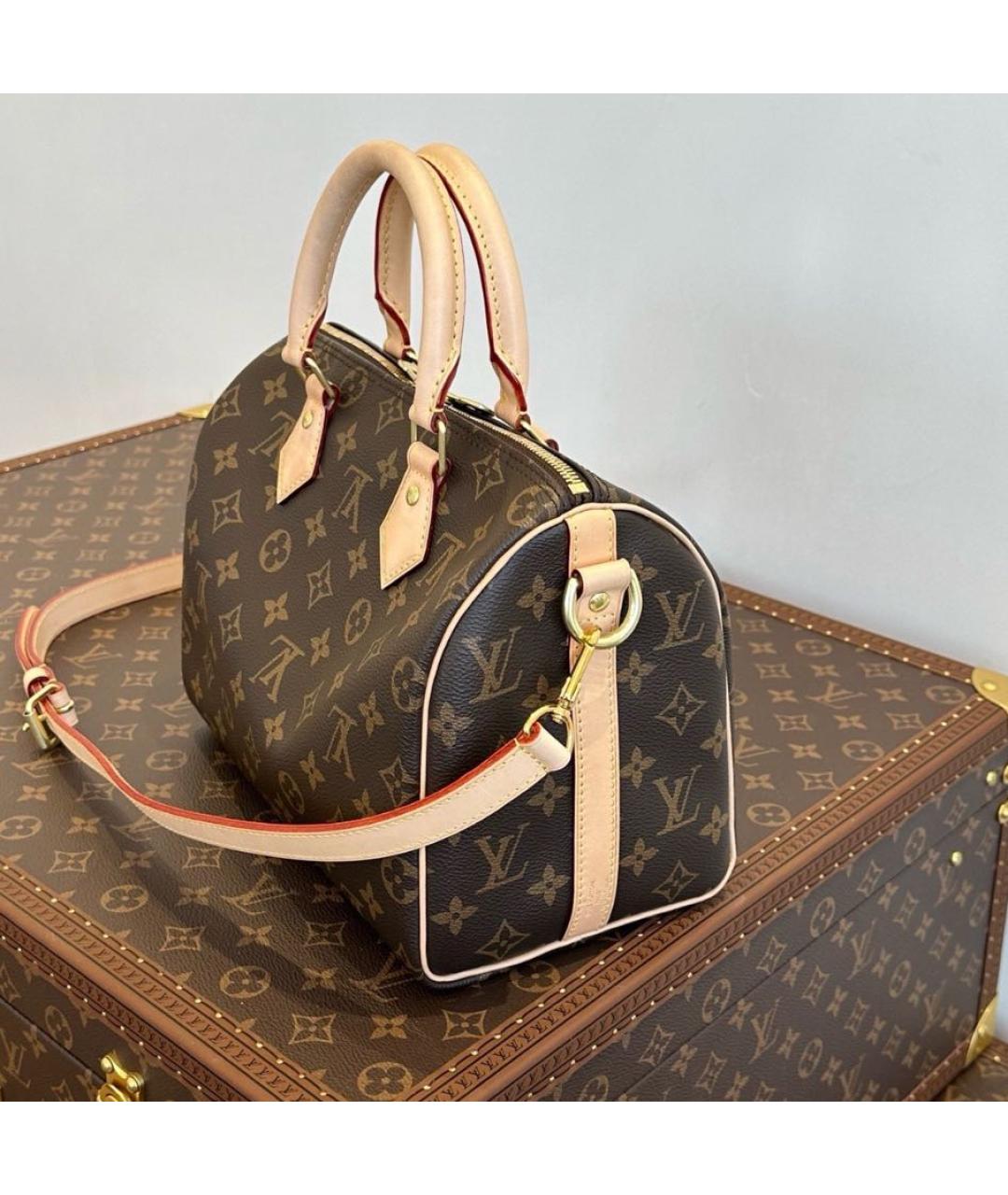 LOUIS VUITTON Коричневая сумка с короткими ручками из канвы, фото 3