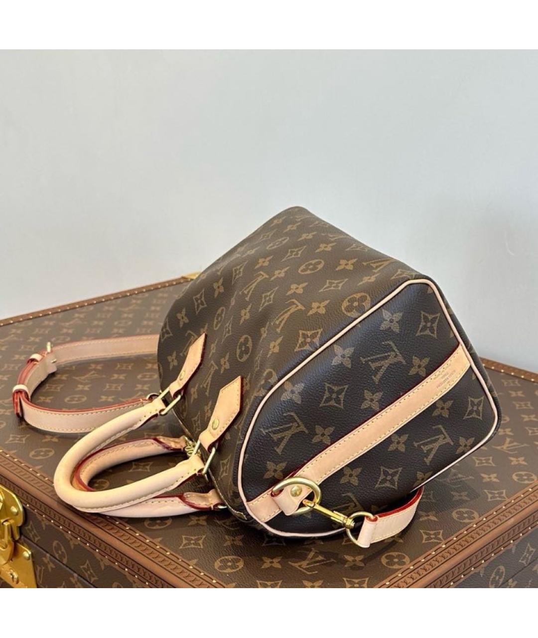 LOUIS VUITTON Коричневая сумка с короткими ручками из канвы, фото 5