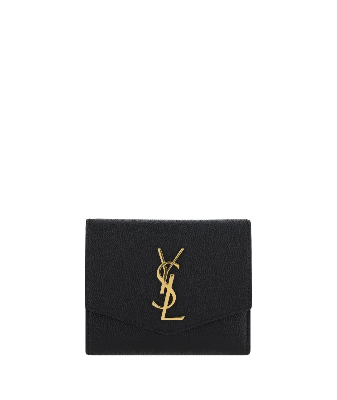 SAINT LAURENT Черный кожаный кошелек, фото 1