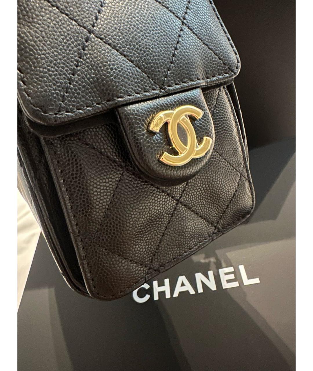 CHANEL Черная кожаная сумка через плечо, фото 6