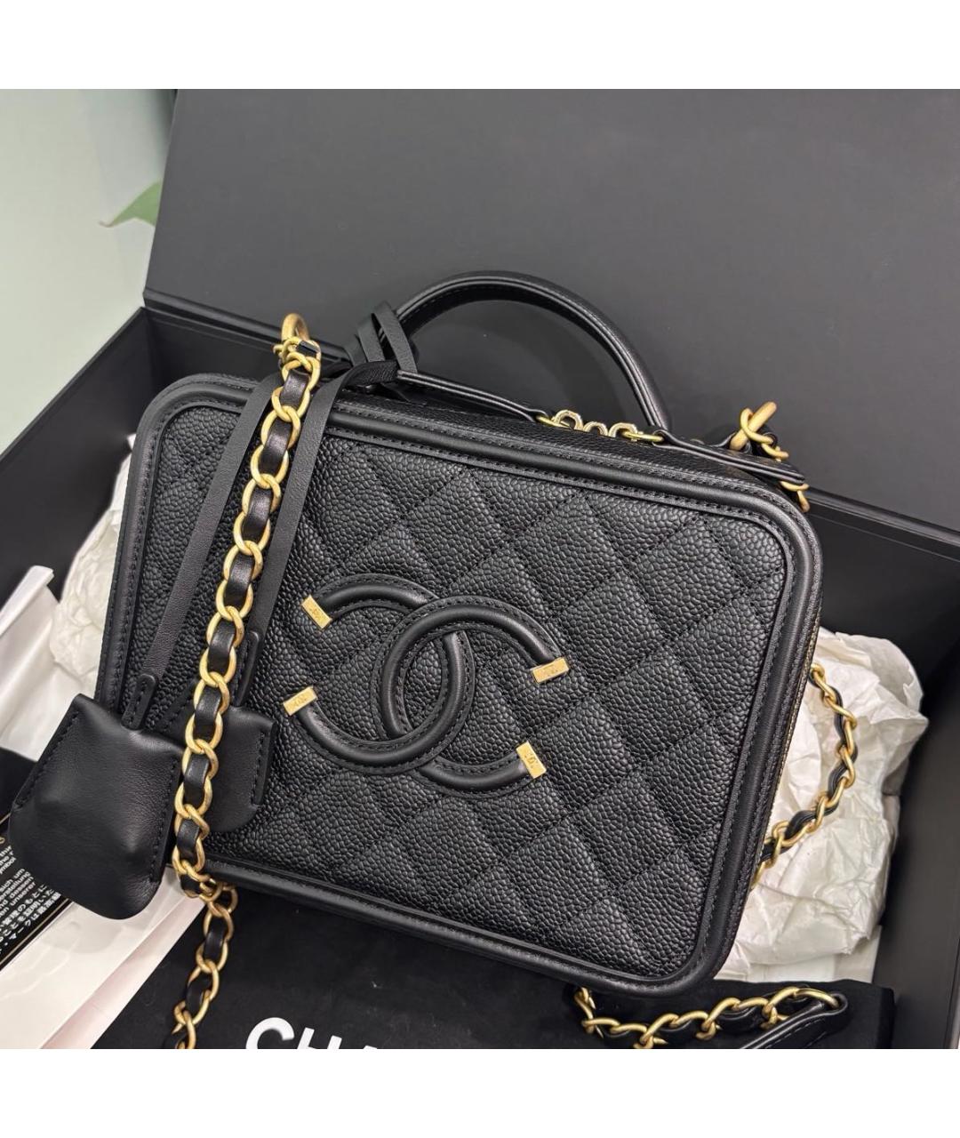 CHANEL Черная кожаная сумка через плечо, фото 8