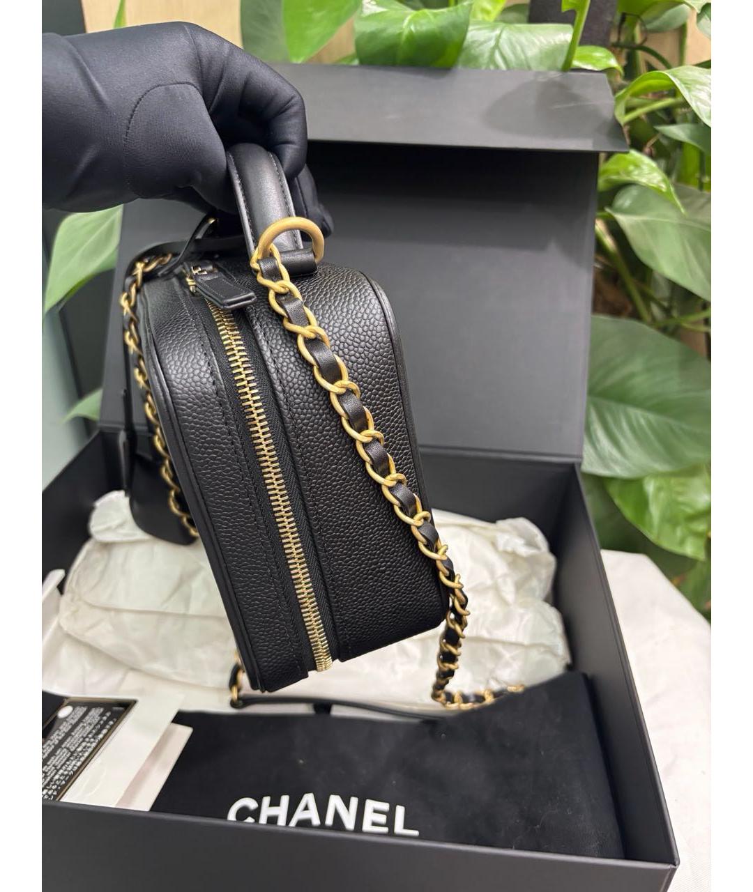 CHANEL Черная кожаная сумка через плечо, фото 3