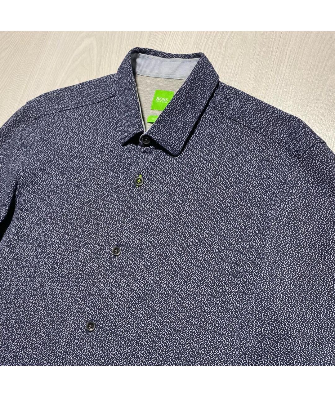 HUGO BOSS Темно-синяя хлопковая кэжуал рубашка, фото 3