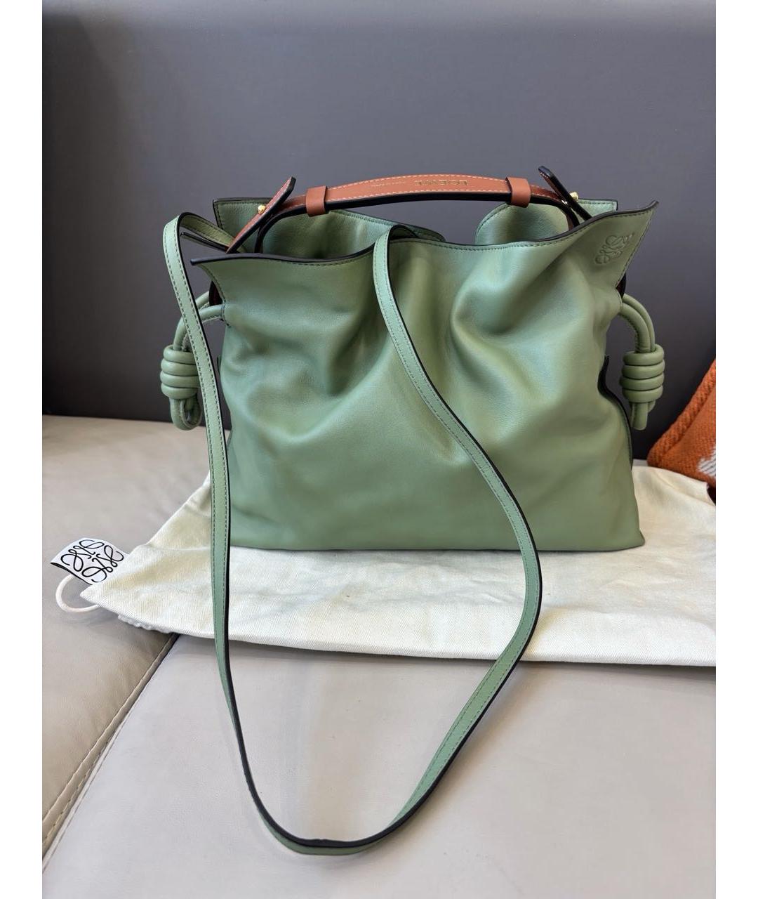 LOEWE Зеленая кожаная сумка через плечо, фото 8