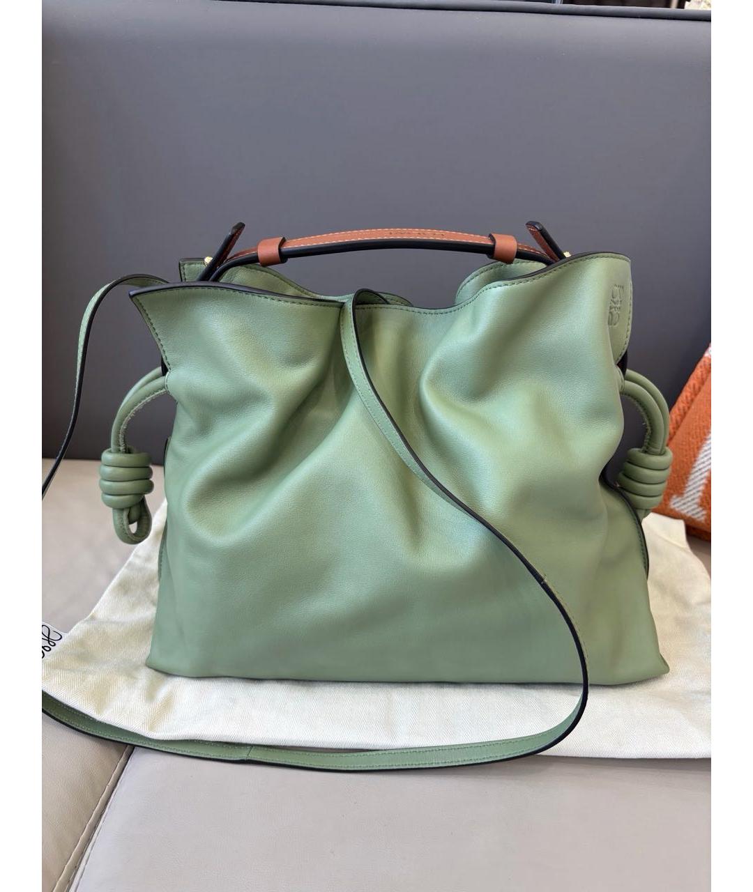 LOEWE Зеленая кожаная сумка через плечо, фото 2