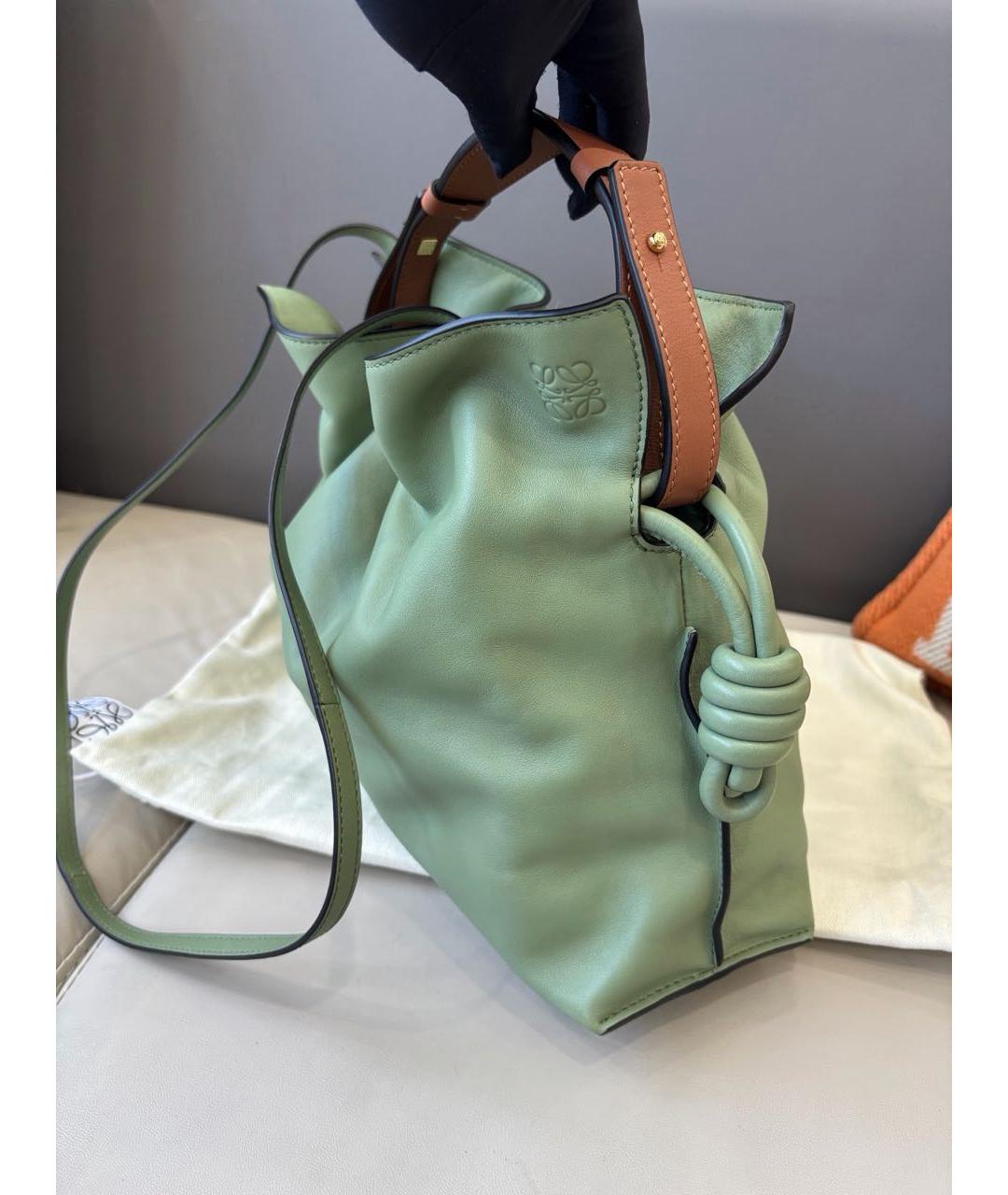 LOEWE Зеленая кожаная сумка через плечо, фото 3