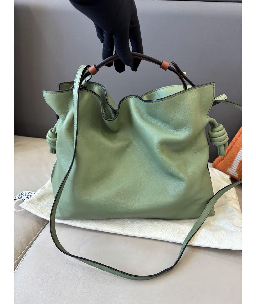 LOEWE Зеленая кожаная сумка через плечо, фото 4