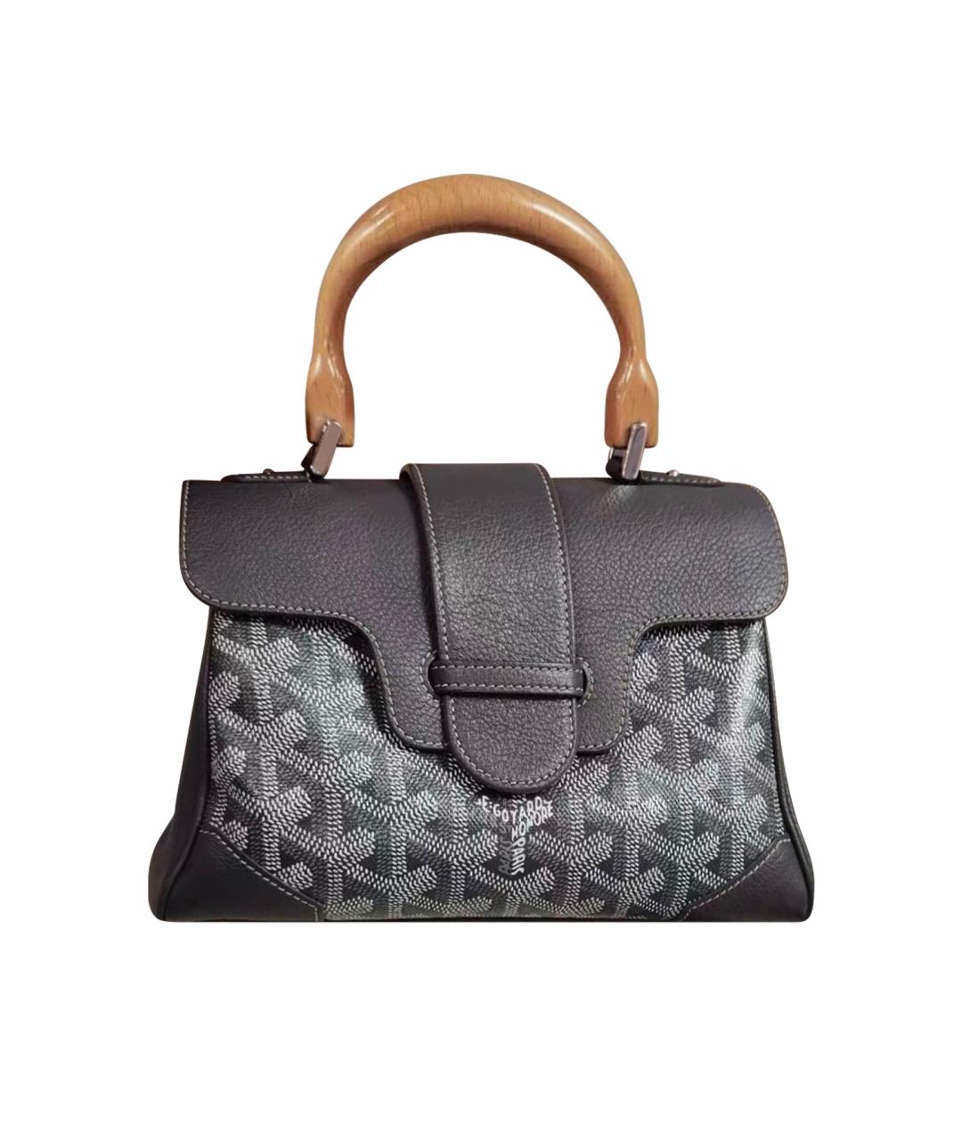 GOYARD Серая сумка с короткими ручками из канвы, фото 1