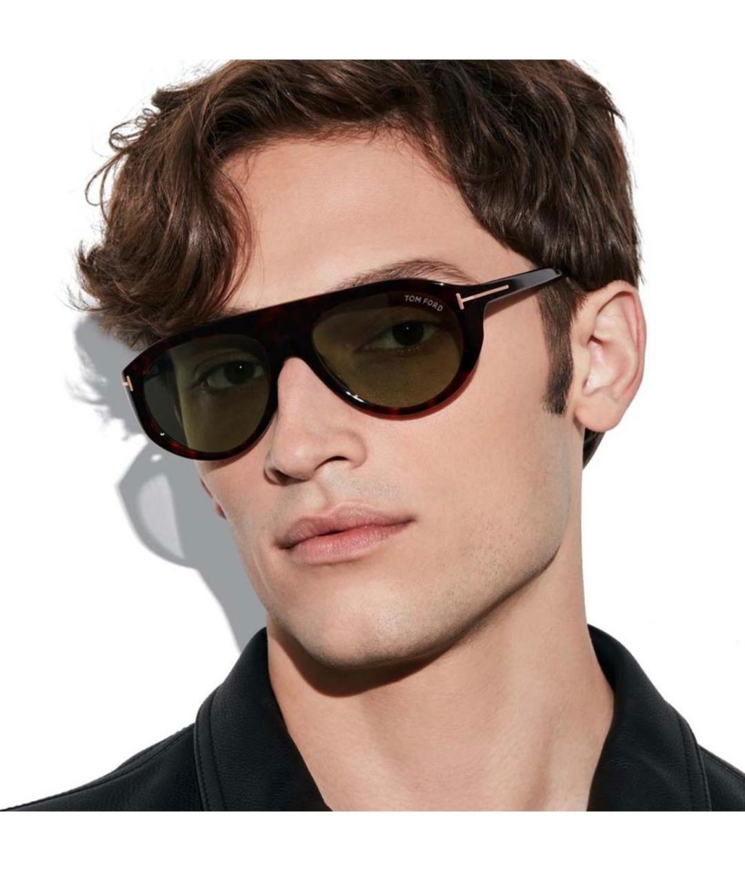 TOM FORD Коричневые пластиковые солнцезащитные очки, фото 3