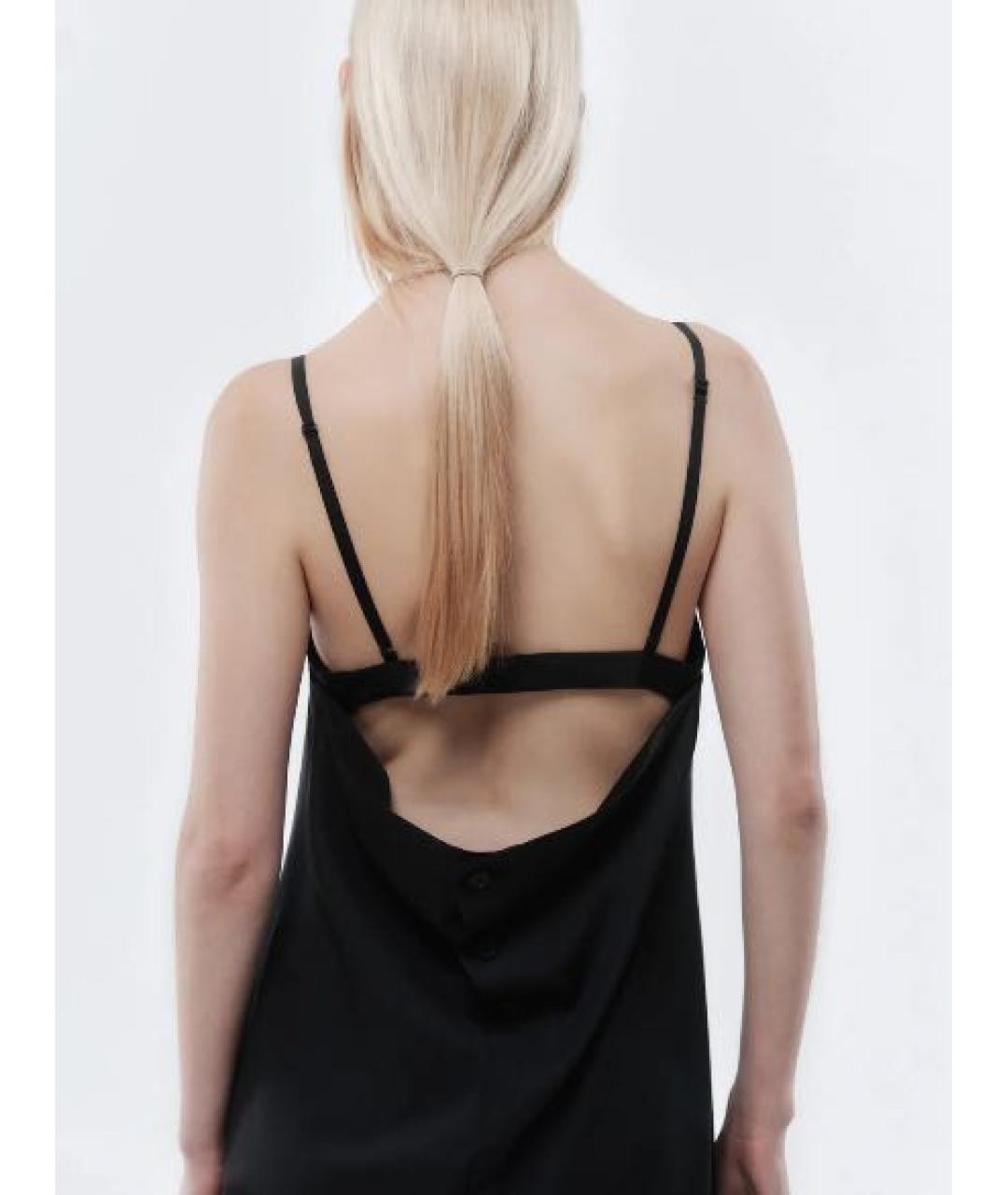 Carven Черное шелковое повседневное платье, фото 4