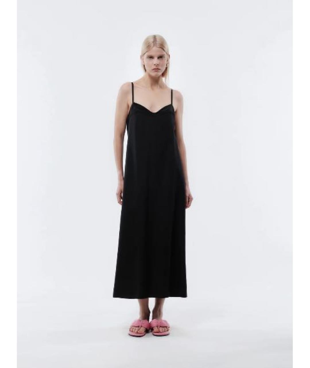 Carven Черное шелковое повседневное платье, фото 8