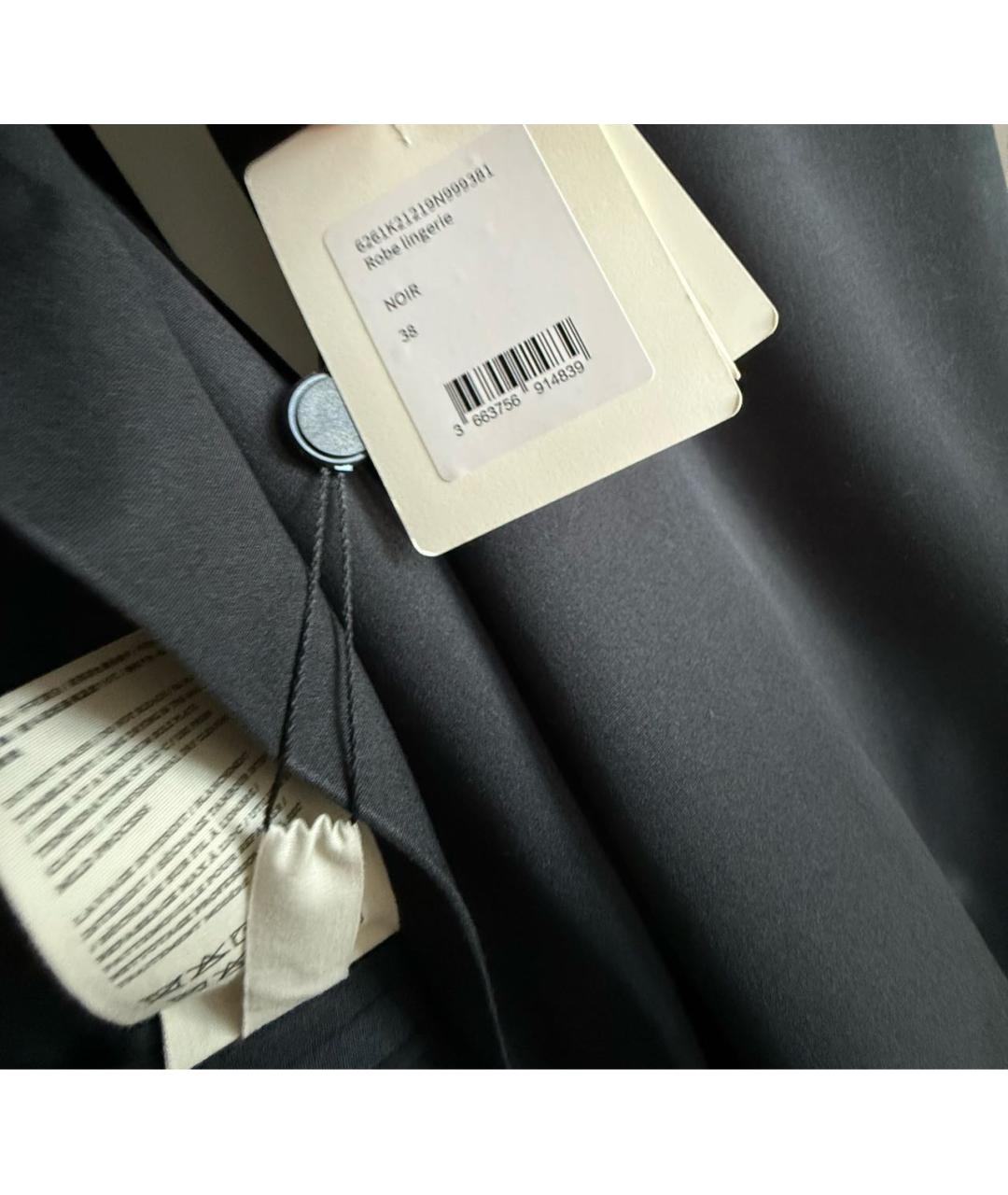 Carven Черное шелковое повседневное платье, фото 7