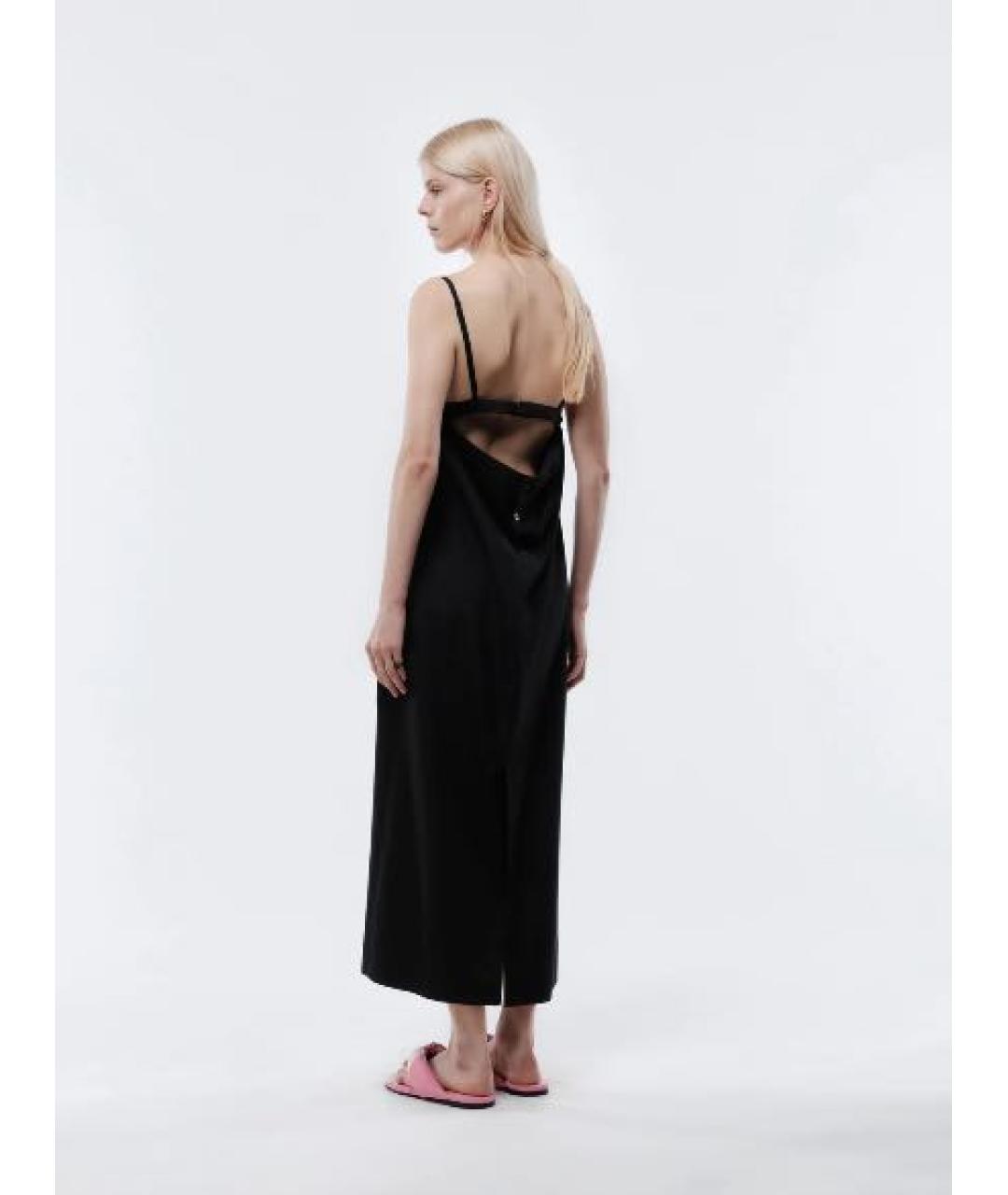 Carven Черное шелковое повседневное платье, фото 2