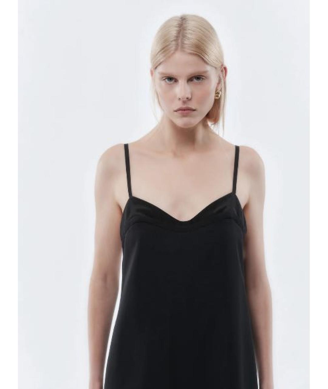 Carven Черное шелковое повседневное платье, фото 3