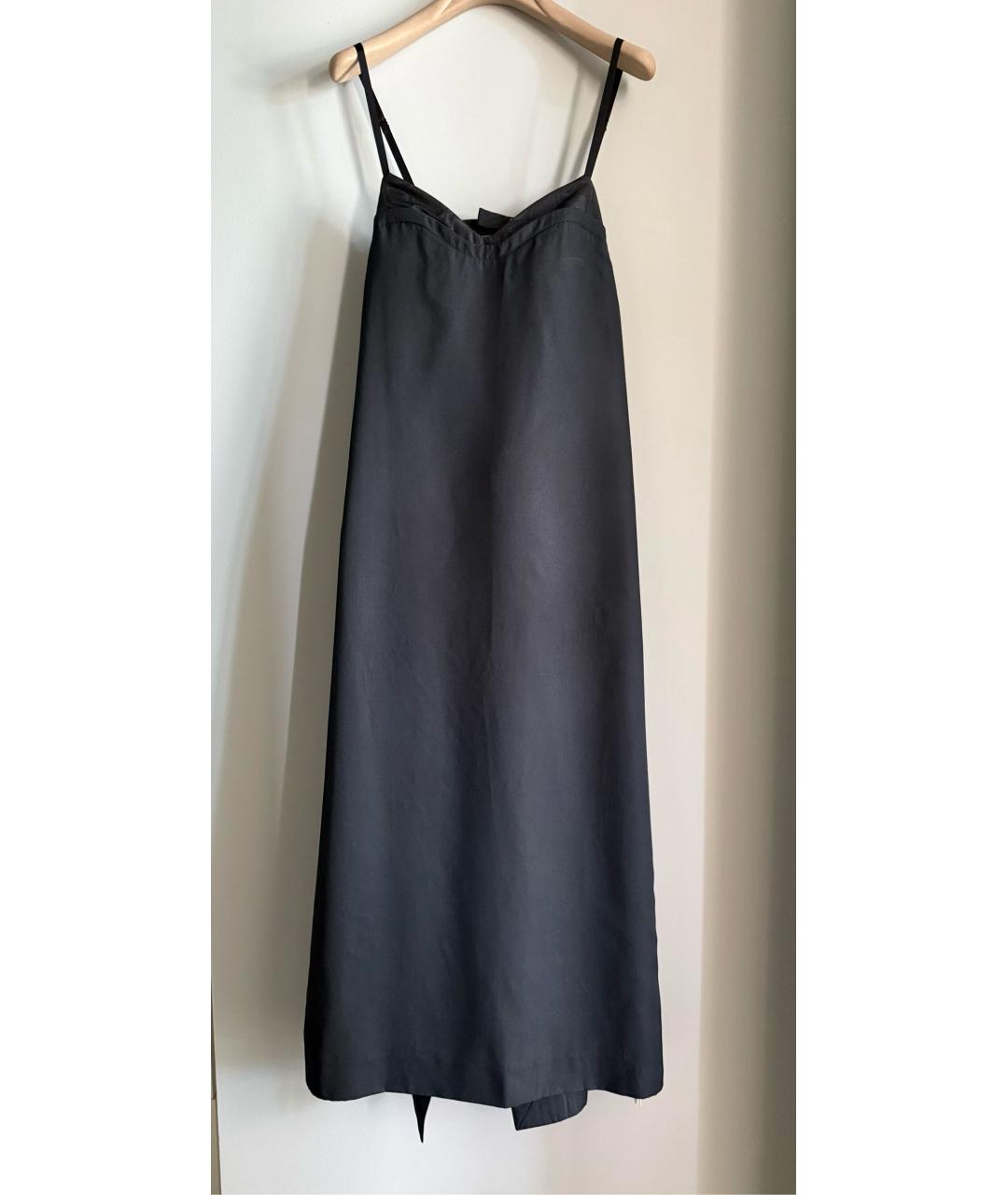 Carven Черное шелковое повседневное платье, фото 5