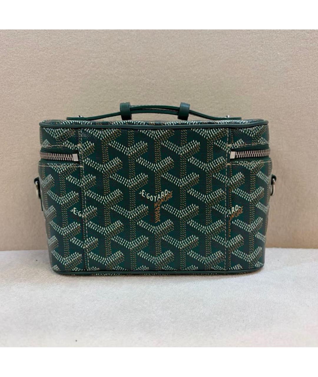 GOYARD Зеленая сумка через плечо из канвы, фото 3