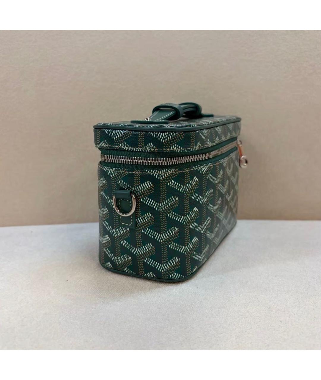GOYARD Зеленая сумка через плечо из канвы, фото 2