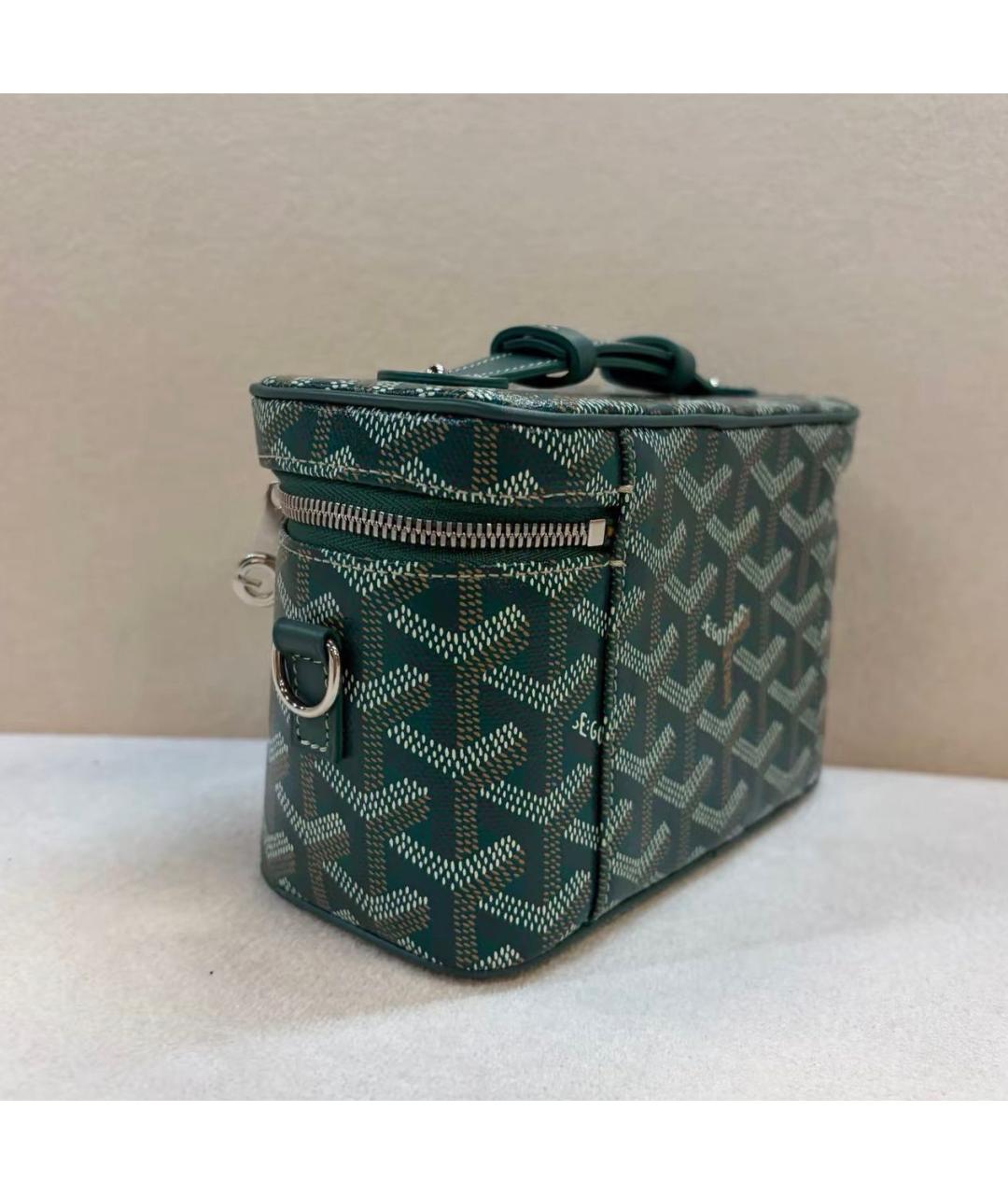 GOYARD Зеленая сумка через плечо из канвы, фото 4