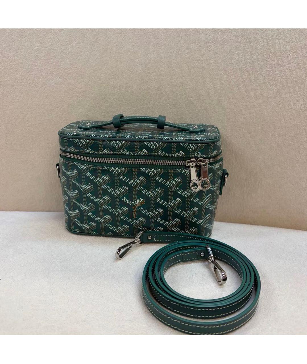 GOYARD Зеленая сумка через плечо из канвы, фото 8