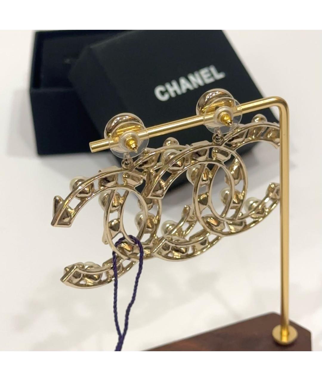 CHANEL Золотые серьги, фото 3