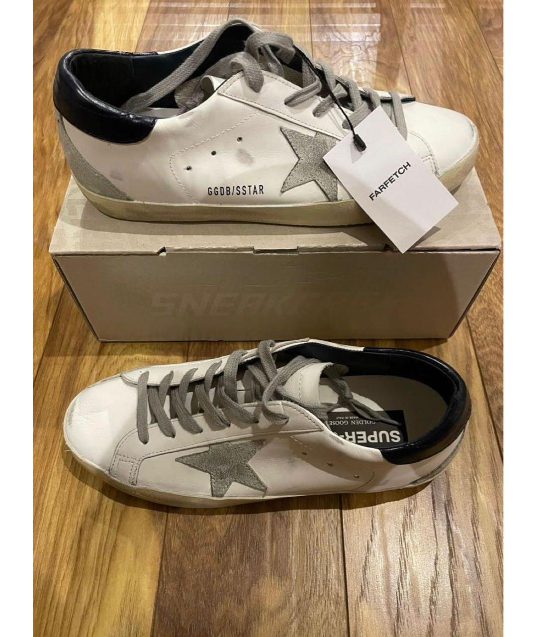 GOLDEN GOOSE Белые кожаные кеды, фото 3