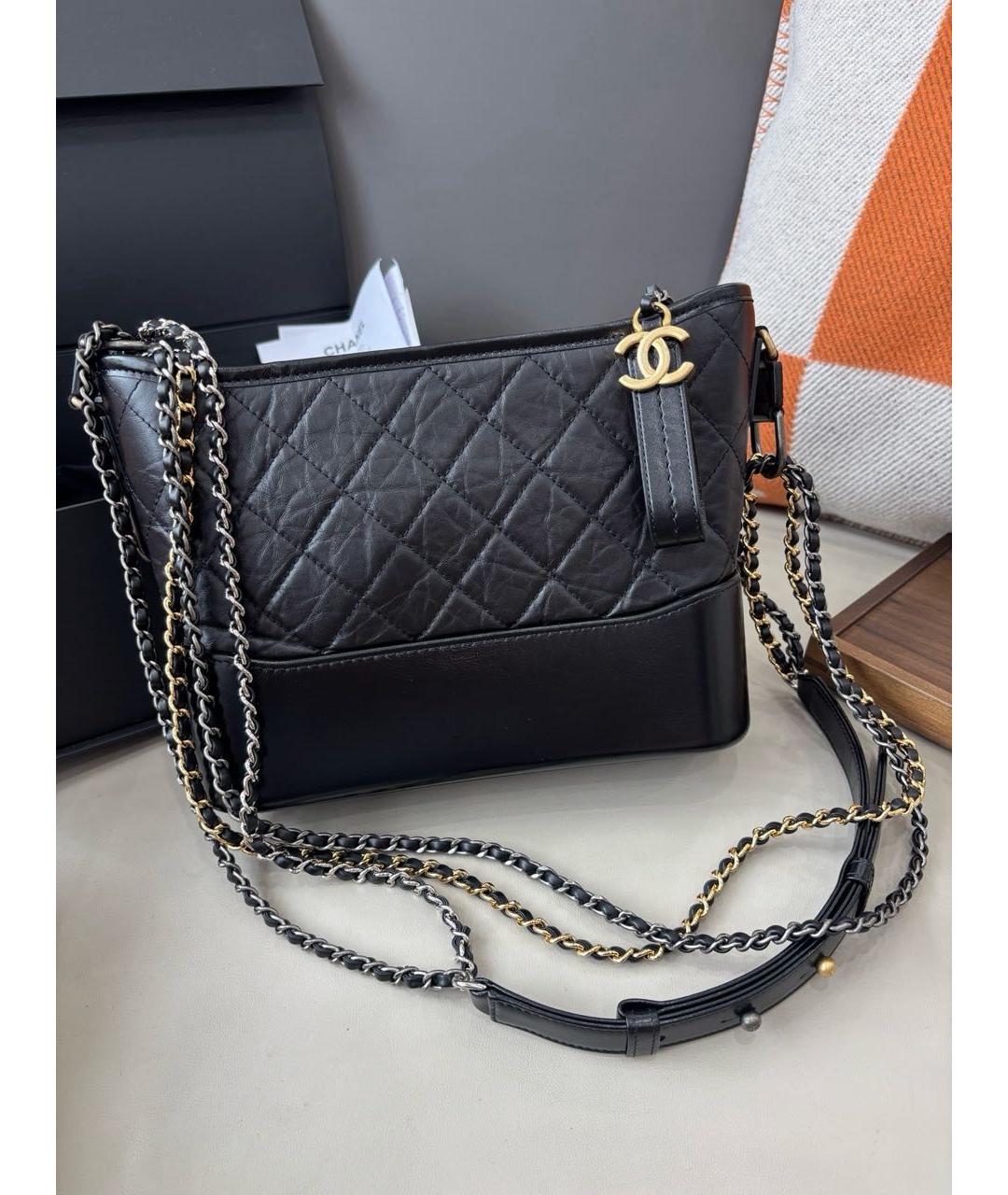 CHANEL Черная кожаная сумка через плечо, фото 8