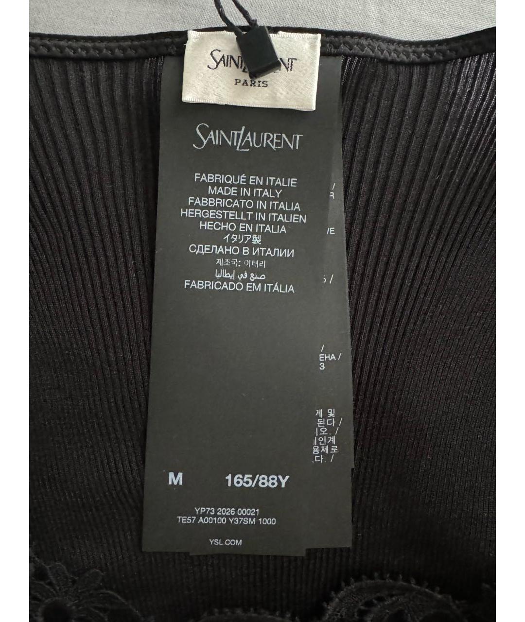 SAINT LAURENT Черная шелковая футболка, фото 6