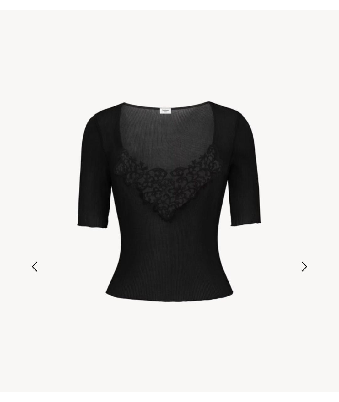 SAINT LAURENT Черная шелковая футболка, фото 7