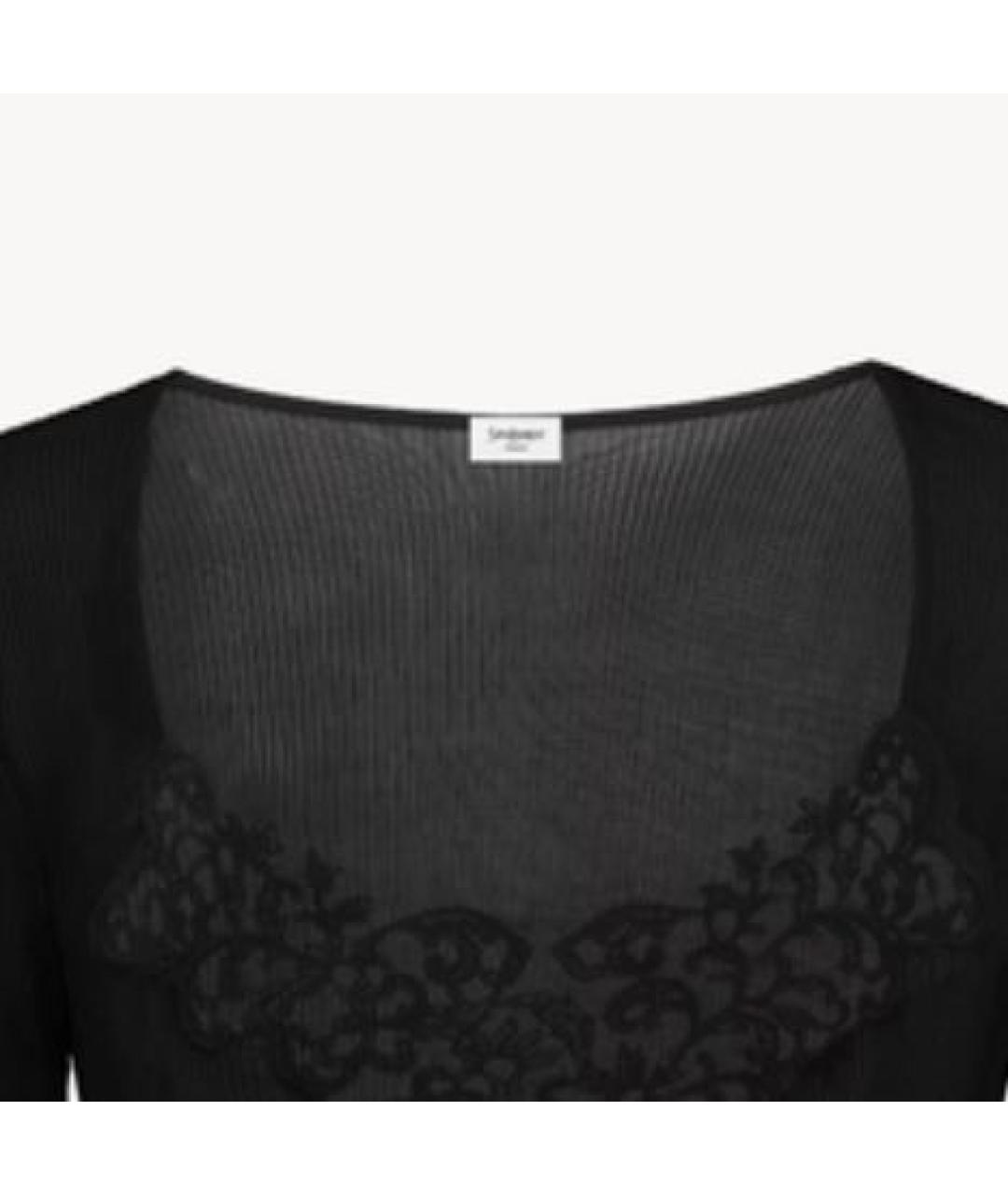 SAINT LAURENT Черная шелковая футболка, фото 4