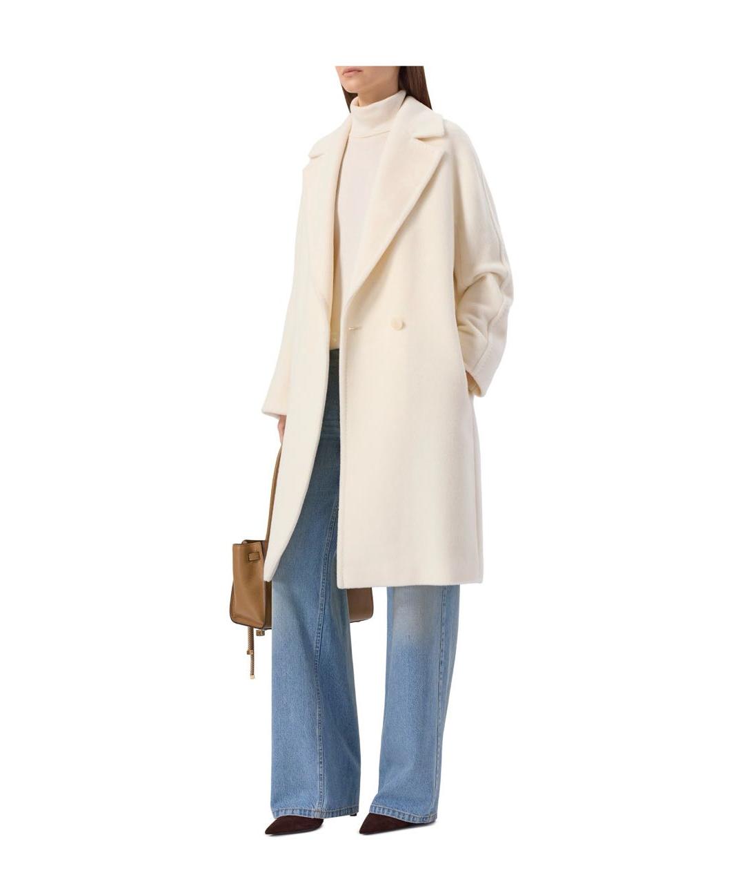 MAX MARA STUDIO Бежевое шерстяное пальто, фото 3