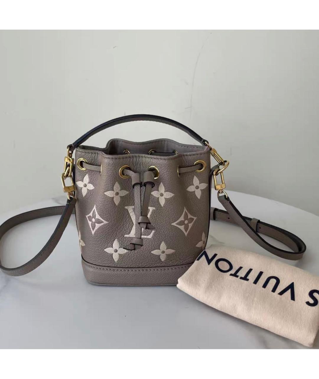 LOUIS VUITTON Бежевая кожаная сумка через плечо, фото 7