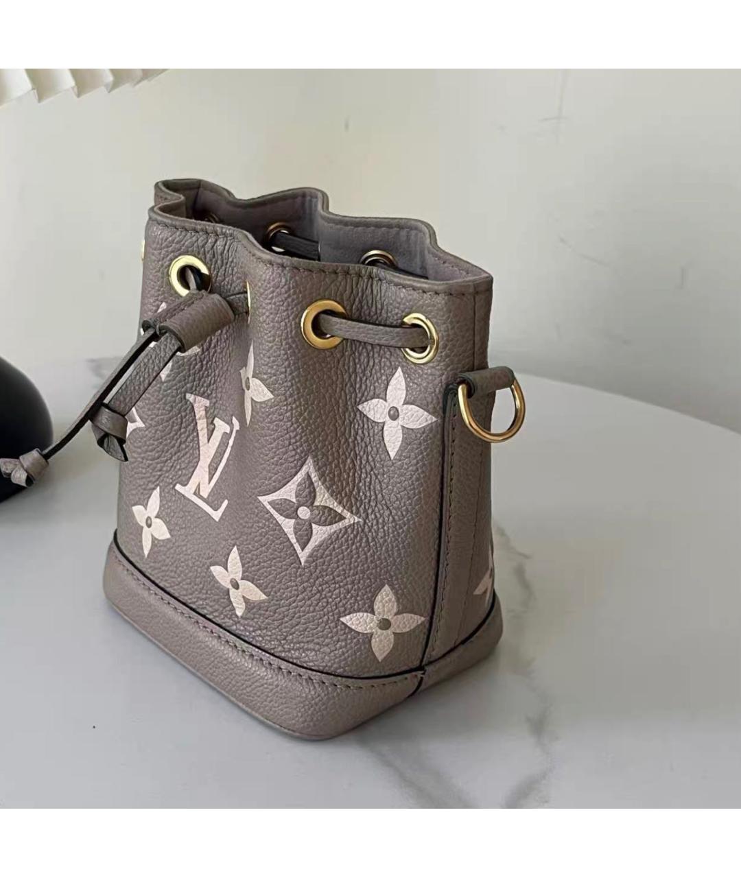 LOUIS VUITTON Бежевая кожаная сумка через плечо, фото 3