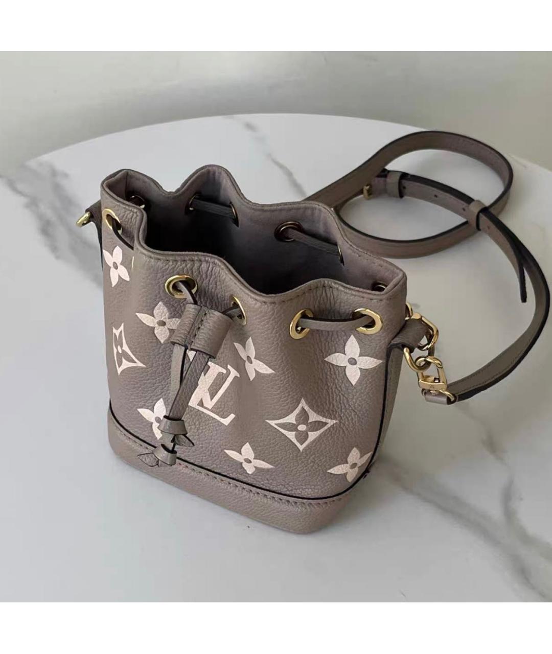 LOUIS VUITTON Бежевая кожаная сумка через плечо, фото 6
