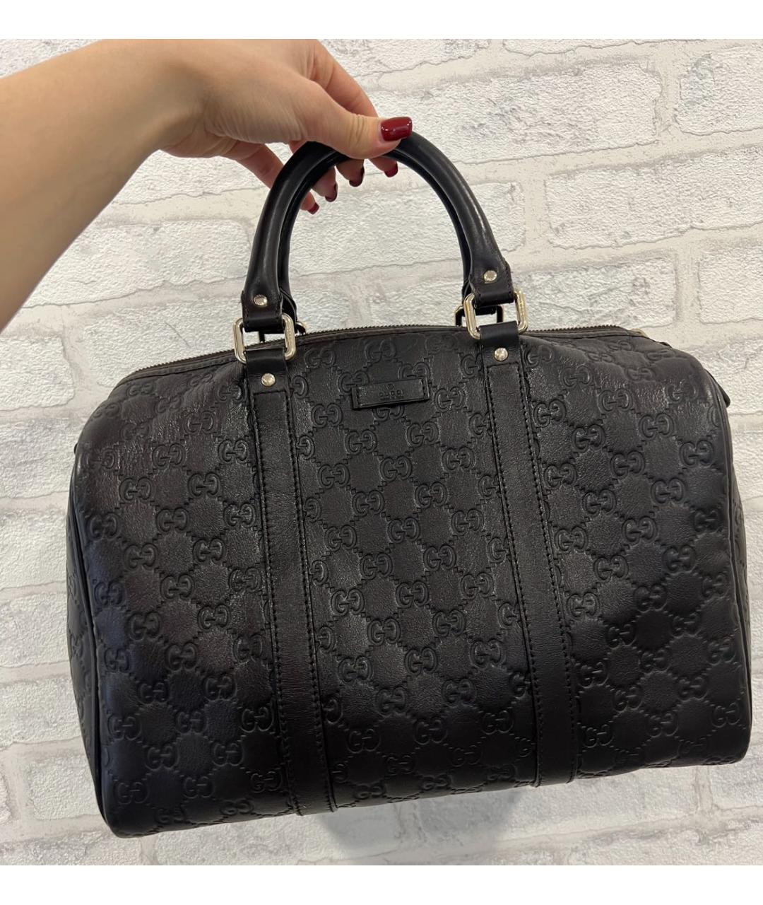 GUCCI Черная кожаная сумка с короткими ручками, фото 3