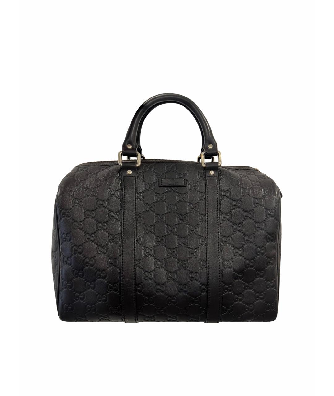 GUCCI Черная кожаная сумка с короткими ручками, фото 1