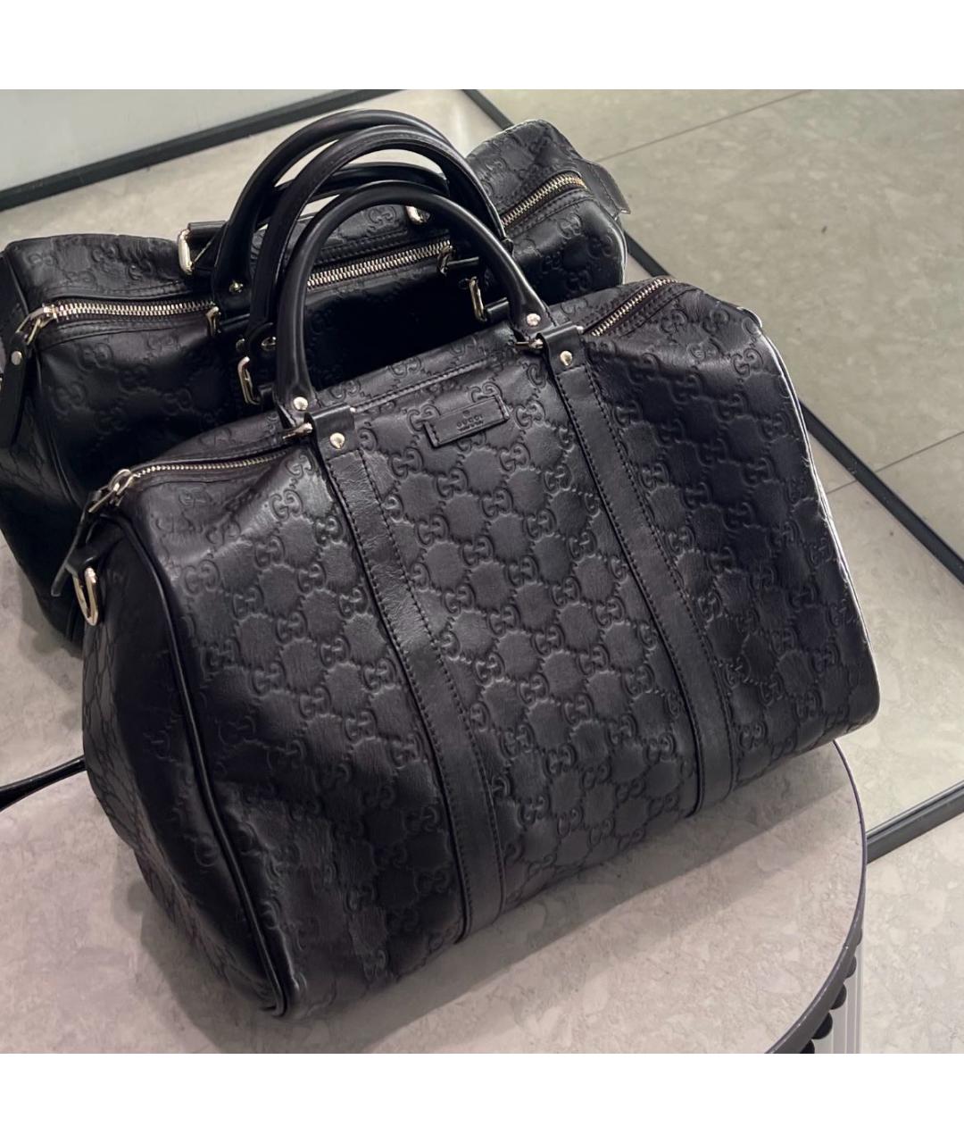 GUCCI Черная кожаная сумка с короткими ручками, фото 2
