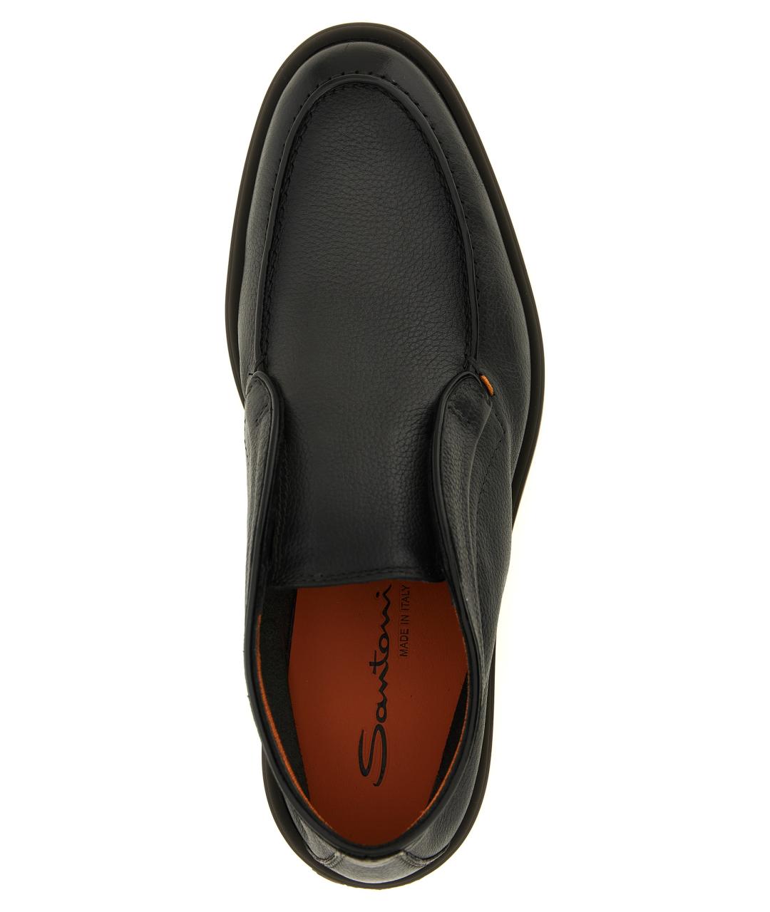 SANTONI Серые кожаные низкие ботинки, фото 4