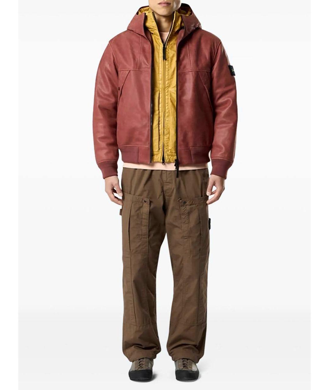 STONE ISLAND Коричневые хлопковые повседневные брюки, фото 5
